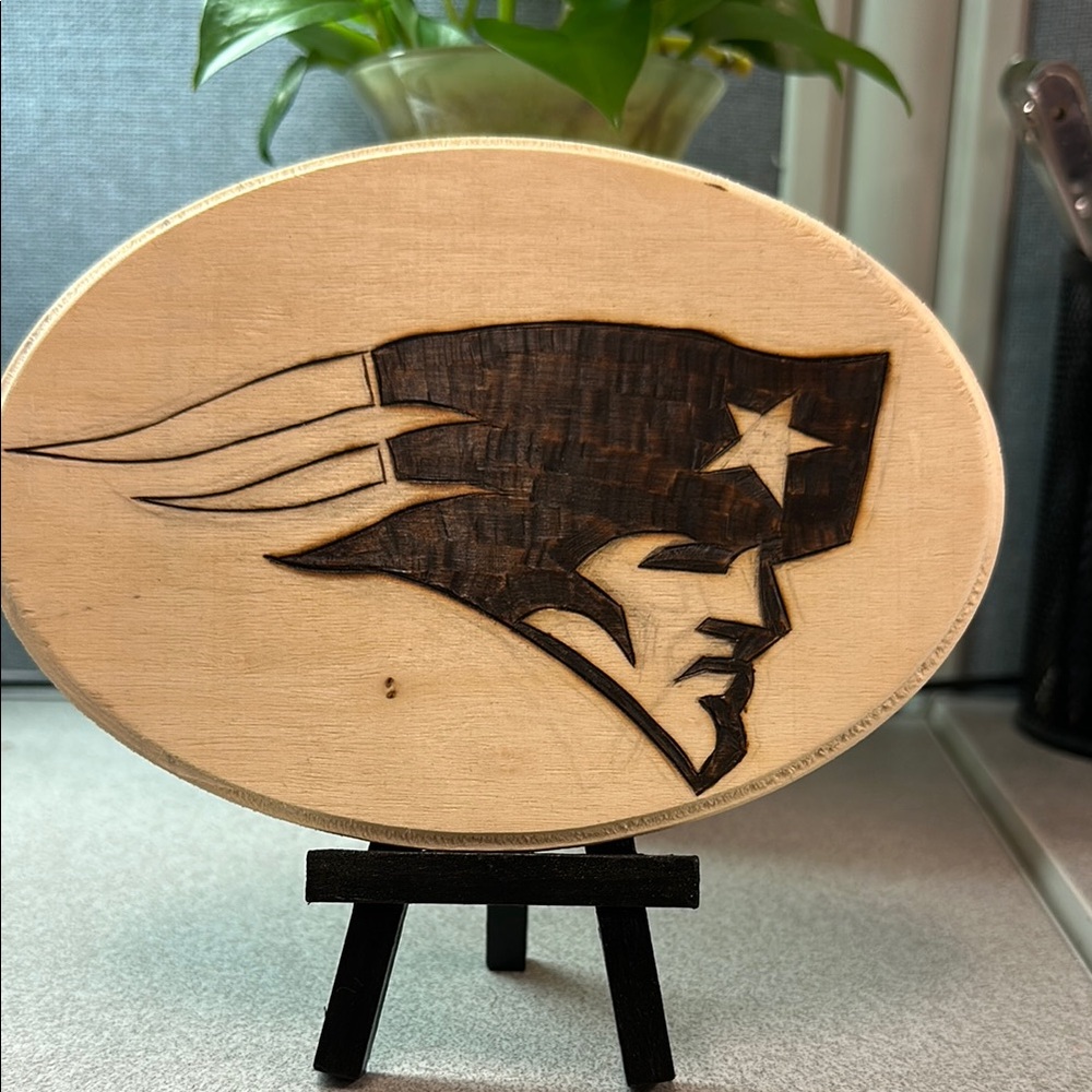 Patriots Logo Wooden Plaque